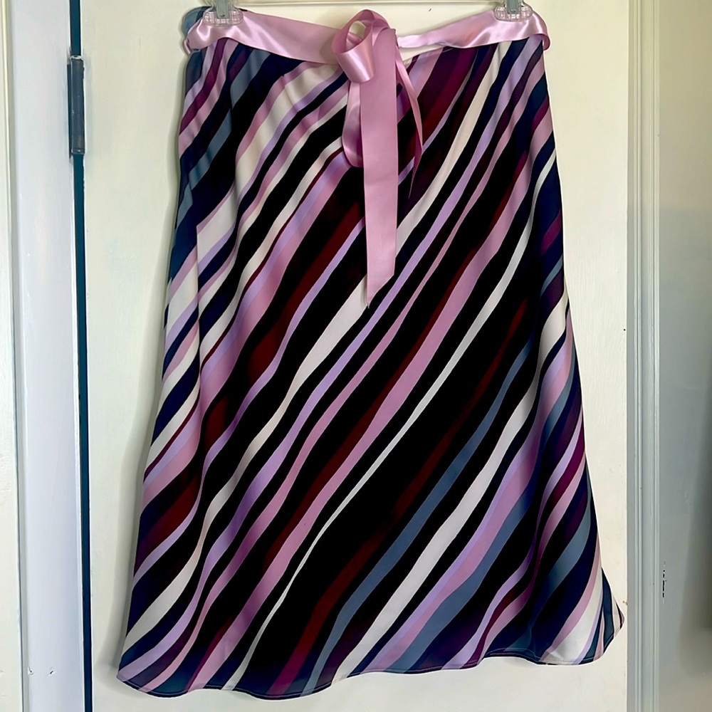 My and company multicolored asymmetrical striped skirt